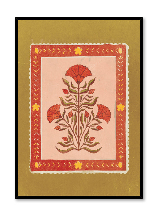 Vintage Scarlet Blossoms, Poster